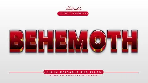 3d red behemoths gradient text effect Stock Illustration