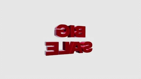 3D Red Big Sale Text Rotating on Transparent Background Stock Footage 340041343