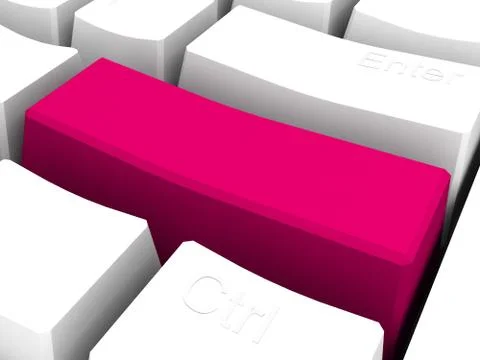 3d red blank key on keyboard Stock Illustration