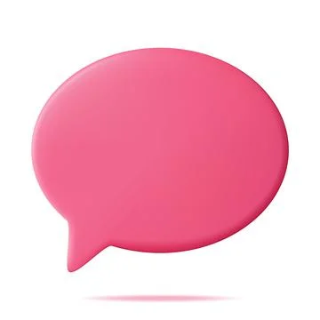 3D Red Blank Speech Bubble Isolated Stock Illustration
