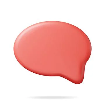 3D Red Blank Speech Bubble Isolated on White Stock Illustration