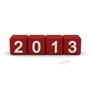 3d red blocks with the year 2013 Stock Illustration
