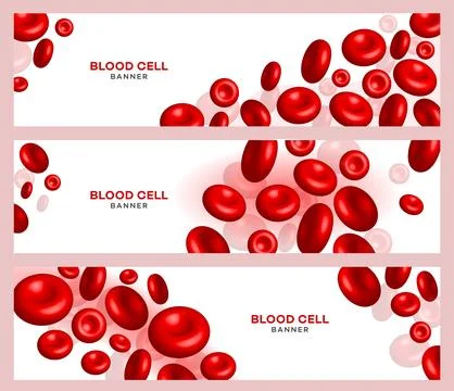 3D red blood cell banners Stock Illustration