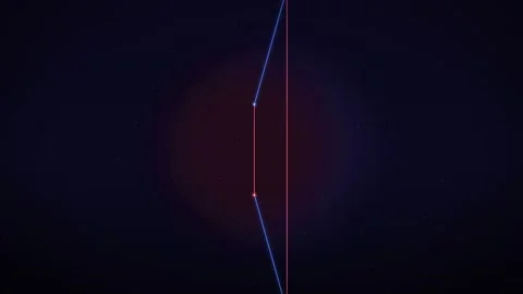 3D Red Blue Neon Frame Looping Background 库存影片 344245599