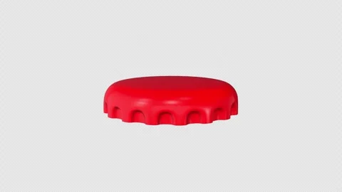 3D Red Bottle Cap Rotating on a Transparent Background. Seamless Loop. Cap. 4K Vidéo 282696367