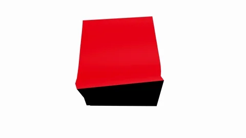 3D red box with dynamics walking itself in a continuous loop on white background Stock Footage 110735845