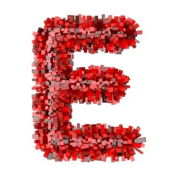 3d Red Bricks cartoon creative decorative letter E イラスト素材