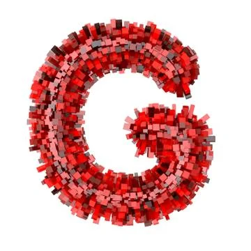 3d Red Bricks cartoon creative decorative letter G イラスト素材