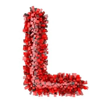 3d Red Bricks cartoon creative decorative letter L 스톡 일러스트