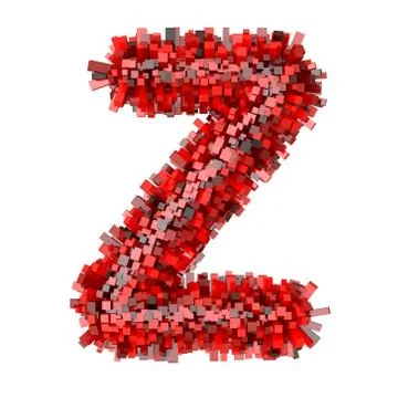 3d Red Bricks cartoon creative decorative letter Z Stock Illustration