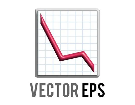 3D red business presentation summary finance report bar chart decreasing icon 库存插图