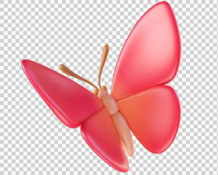 3D red butterfly flying Stock Illustration