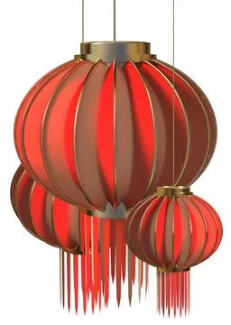 3D Red Chinese lantern Ilustração Stock