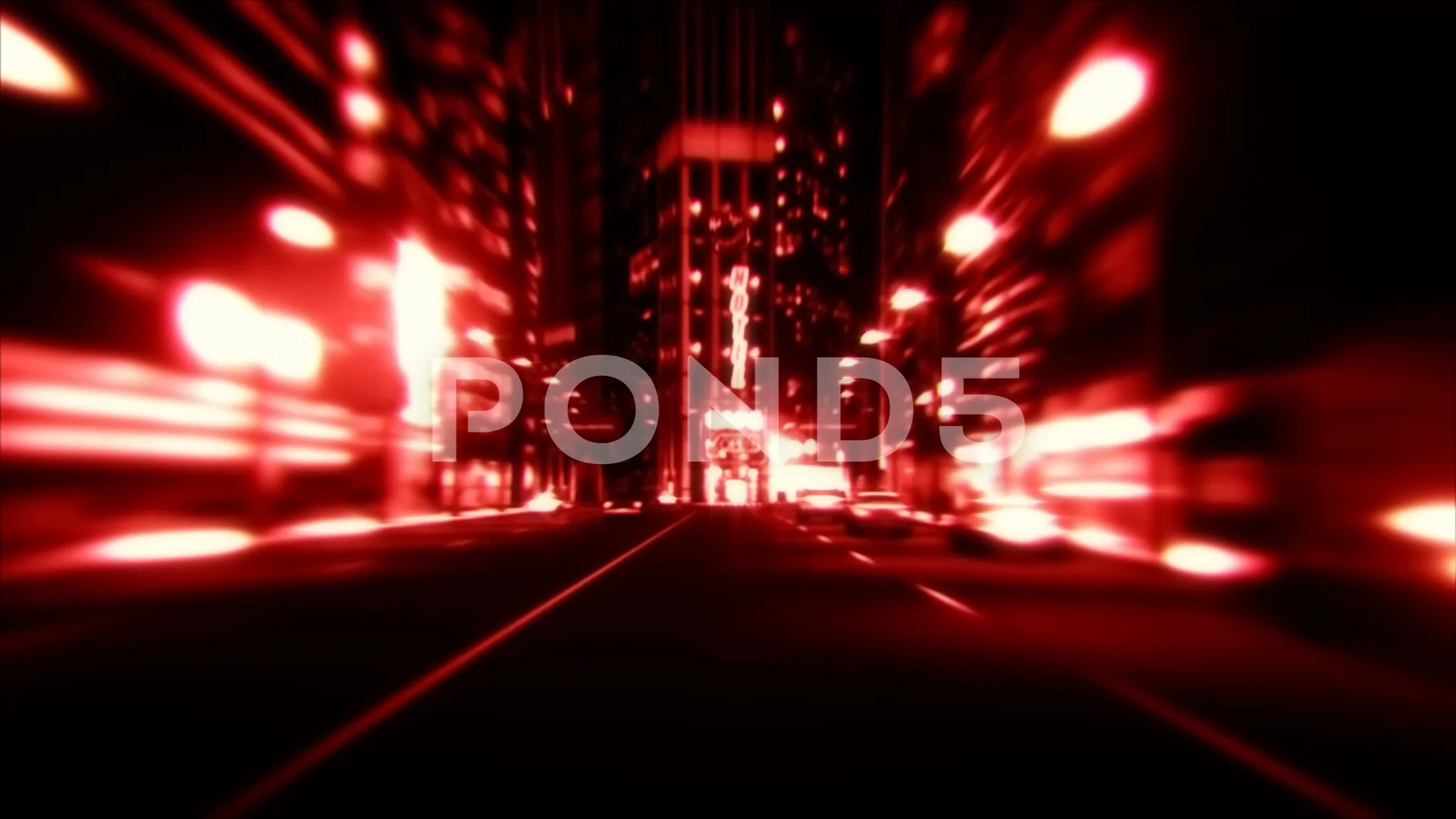 3D Red City Night Lights VJ Loop Motion ... | Stock Video | Pond5