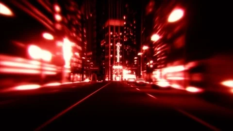 3D Red City Night Lights VJ Motion ... | Stock Video | Pond5