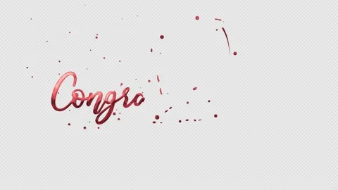 3D Red Congratulations Liquid Text Animation Vídeos de archivo 333840461
