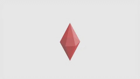 3D Red Crystal Rotating Seamless Loop Transparent Background Stock Footage 344202235