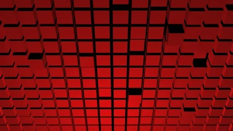 3D red cube blocks grid motion background Video stock 73248295