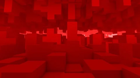 3d red cubes horizontal video loop Stock Footage 122442504