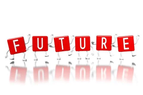 3D red cubes word - future 스톡 일러스트