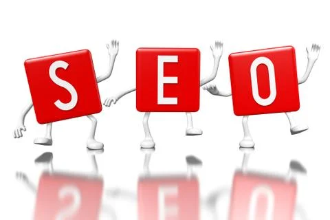3D red cubes word - seo (search engine optimization) Illustrazione stock