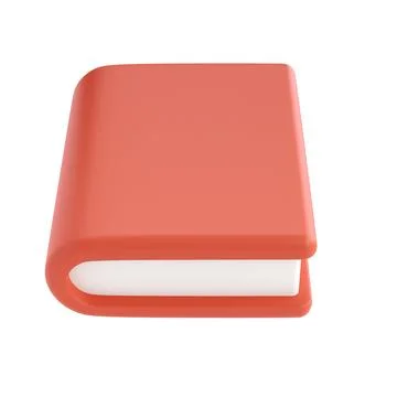 3d red cute empty notepad book stationery for school isolated background with 스톡 일러스트