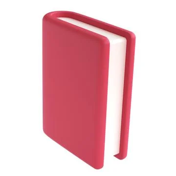3d red cute empty notepad book stationery for school isolated background with Illustrazione stock