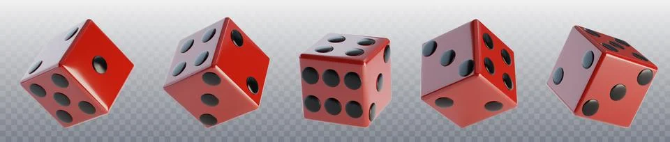 3d red dice with black dots for casino gaming Stock Illustration