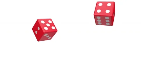 3D red dices roll and show six on top Stock Footage 61824743