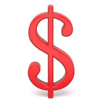 3D red dollar sign Stock Illustration