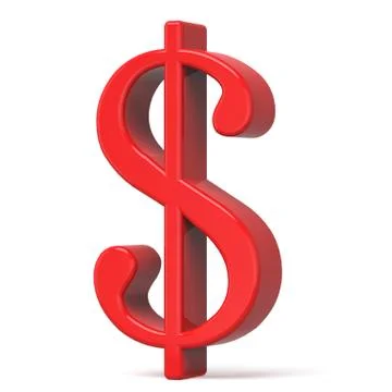 3D red dollar sign Stock Illustration
