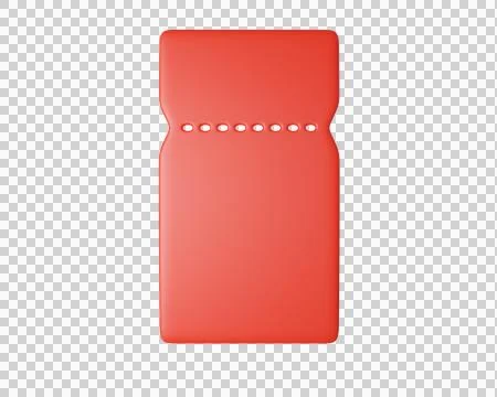 3d red empty discount coupon tickets Stock Illustration