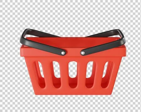 3d Red empty Shopping Basket for food Stock Illustration