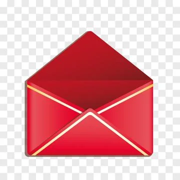 3d red envelope on transparent background Illustrazione stock