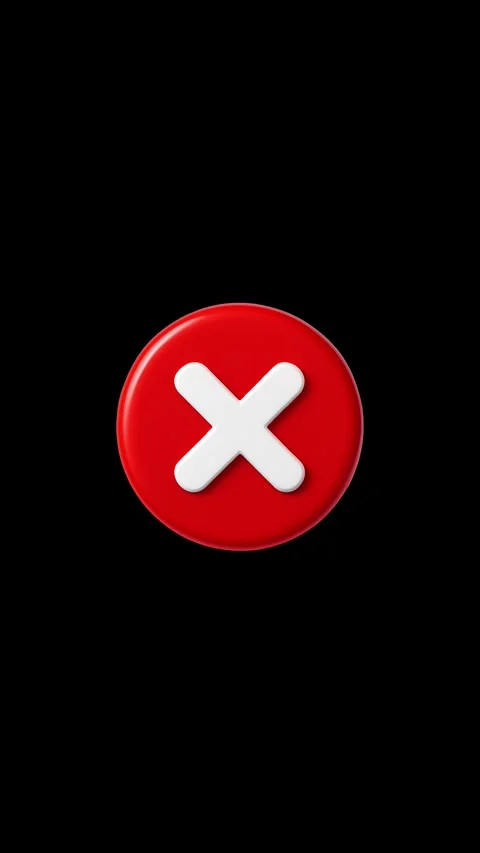 3D red error mark animation on black background Stock Footage 320563316