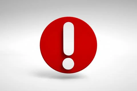 3D red exclamation danger sign. Attention sign icon. Hazard warning attention Ilustração Stock