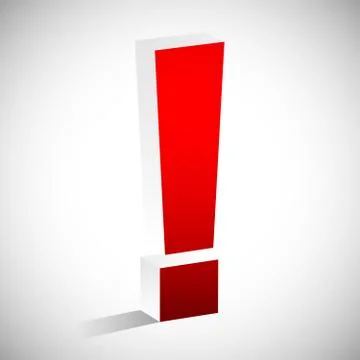 3D Red Exclamation Mark. Eps 10 vector Stockillustratie