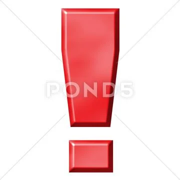 3d red exclamation mark Stock Illustration