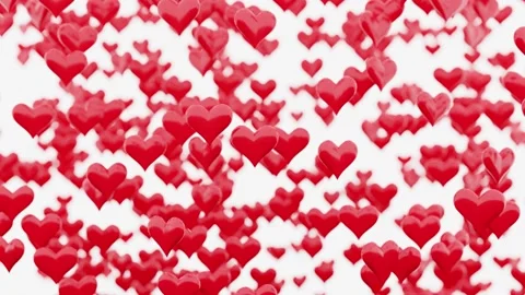 3d red flying valentine hearts motion loop moving background Stock Footage 145454204