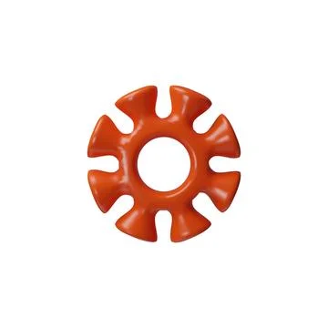 3d red gear icon, vector cartoon illustration. Repair, industry, work process Stock Illustration