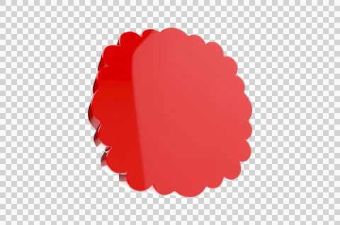 3D Red Geometric Shape, Banner, Icon, Badge, Label PNG Transparent Background Illustrazione stock