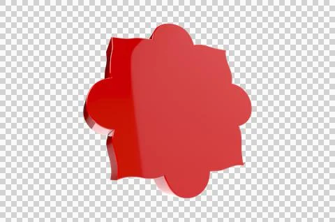 3D Red Geometric Shape, Banner, Icon, Badge, Label PNG Transparent Background Stock Illustration