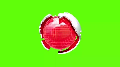 3D Red Globe 360 rotating ‍animation loop Stock Footage 322034127