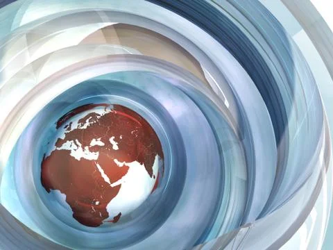 3d red globe of the world, abstract background Stock Illustration