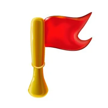 3d red glossy pennant or little flag on rack for holiday, toy Stock Illustration