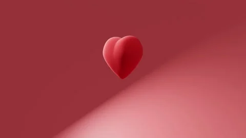 3D red heart floating and spinning in a seamless loop, love abstract concept Stock Footage 147503171