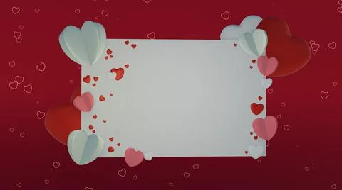 3d red heart frame Illustrazione stock