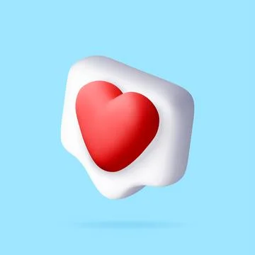 3D red heart icon like Stock Illustration