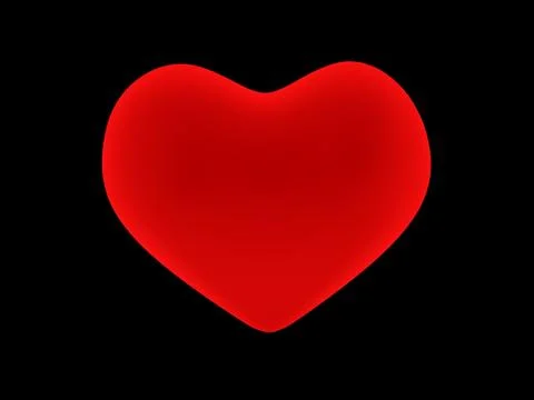 3D red heart. Objects over black Stock Illustration