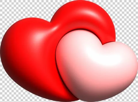 3D red heart shape, icon heart, love and like buttons for emoji, heart sticke Stock Illustration